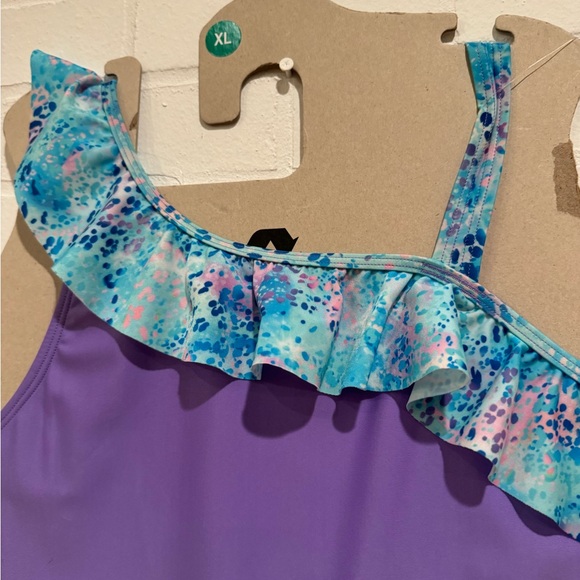 NWT Speedo Youth Ruffle One Piece Swimsuit - Picture 4 of 6